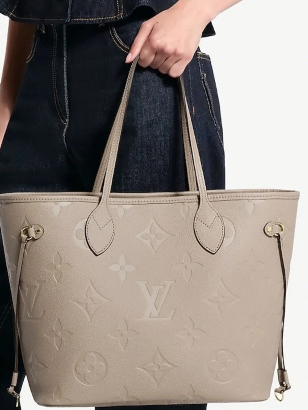 Louis Vuitton Tan Embossed Monogram Tote